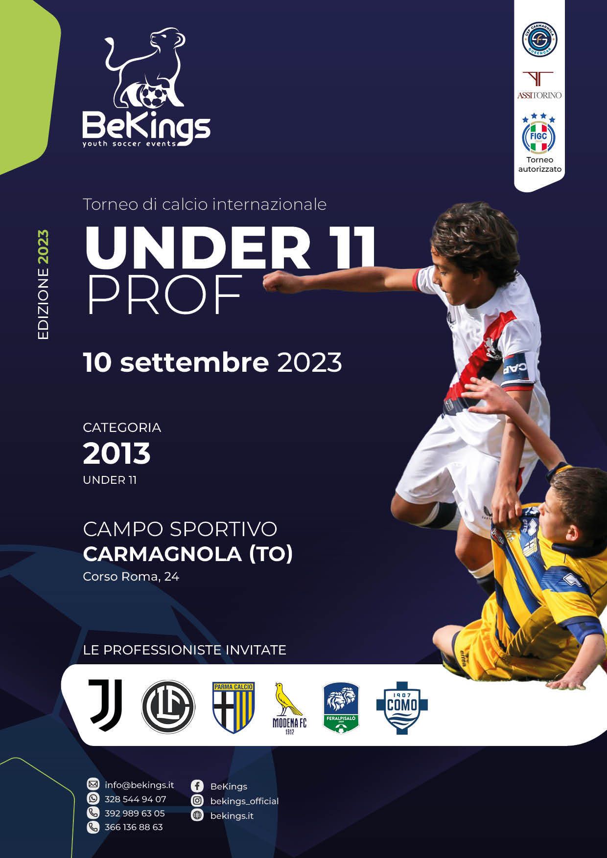 Locandina Under 11 prof by BeKings, tornei di calcio giovanile