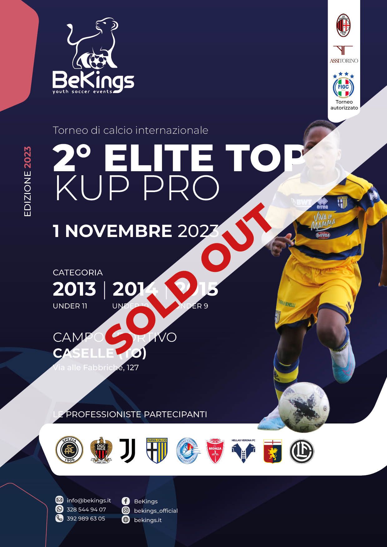 Locandina Elite Top Kup Pro by BeKings, tornei di calcio giovanile
