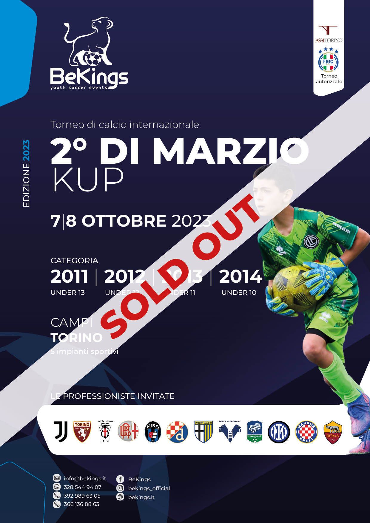 Locandina Di Marzio Kup sold out by BeKings, tornei di calcio giovanile