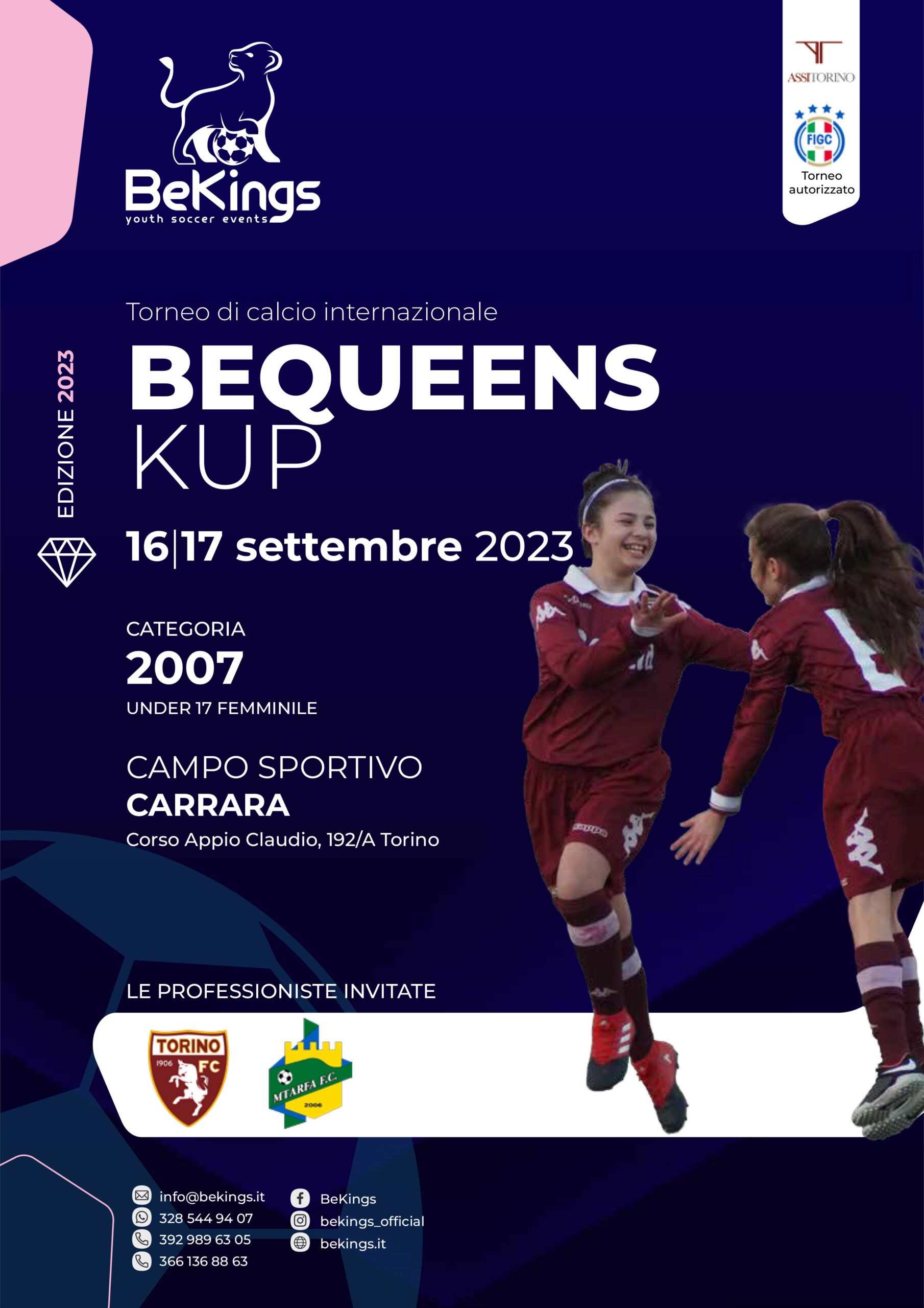 Locandina BeQueens Kup by BeKings, tornei di calcio giovanile